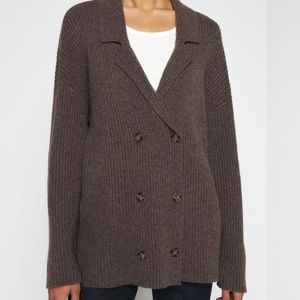 New Reformation Nova Cashmere Double Breasted Cardigan S